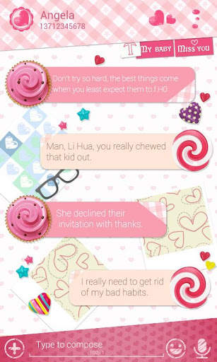 (FREE) GO SMS LOVE YOU THEME screenshot 2