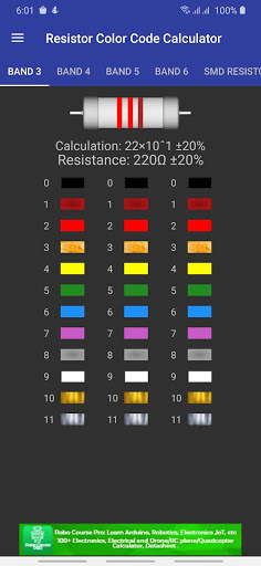 Resistor Color Code Calculator with SMD Resistor screenshot 1