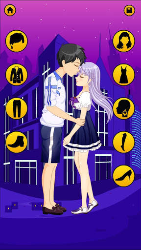 เกมส์แต่งตัวอนิเมะสำหรับสาว ๆ - คู่รักรักจูบ screenshot 3