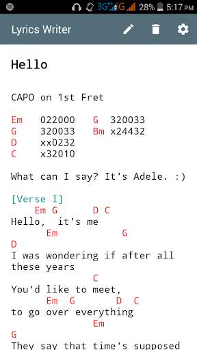 Lyrics Writer with Chords screenshot 3