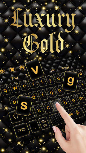 Luxury Golden Black Keyboard Theme screenshot 2
