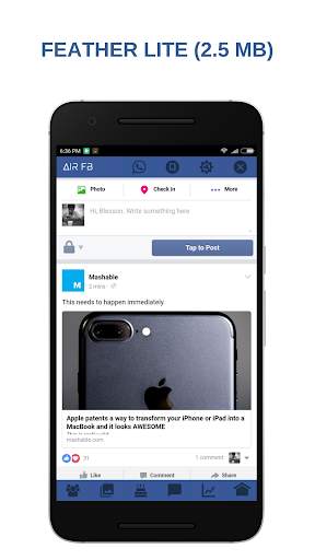Air for facebook screenshot 1