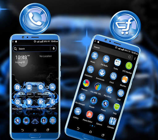 Blue Car Launcher Theme screenshot 4