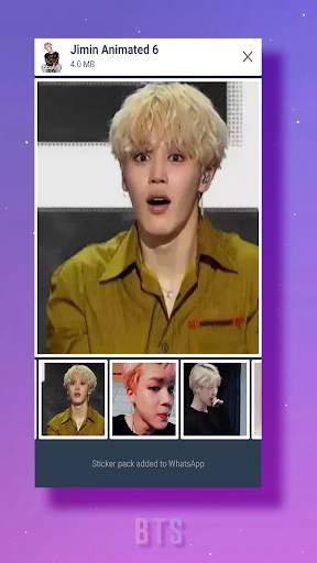 Jimin BTS Animated Stickers WA screenshot 3