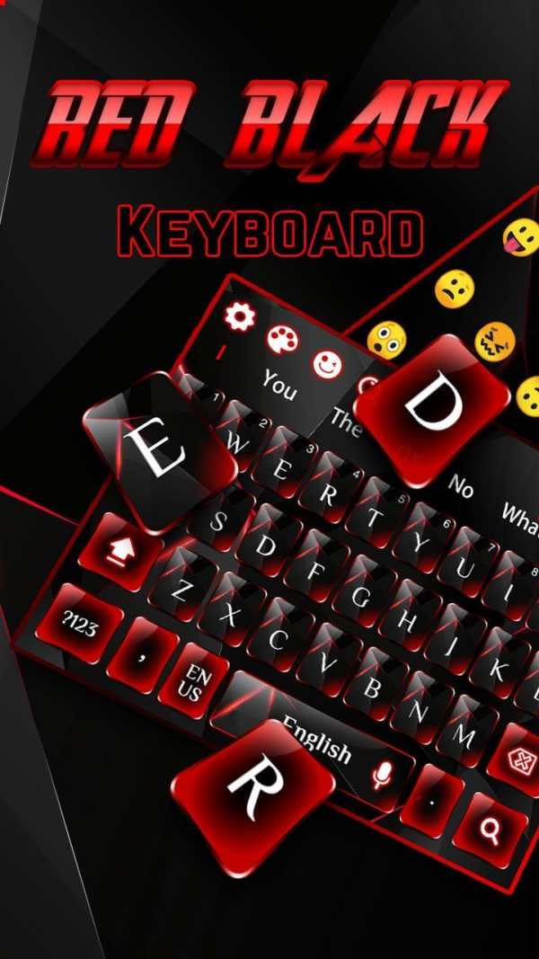 Red Black Glass Keyboard screenshot 2