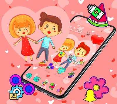 Love Cartoon Launcher Theme👫 screenshot 1