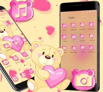 Cute Teddy Love Launcher Theme 💗 4 تصوير الشاشة