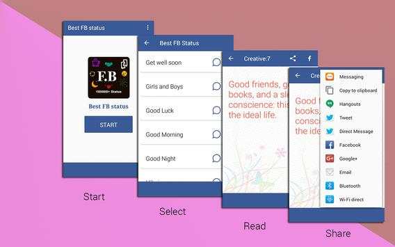 Status for Facebook & WhatsApp screenshot 1