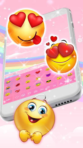 Glossy Galaxy Rainbow Keyboard Theme screenshot 3