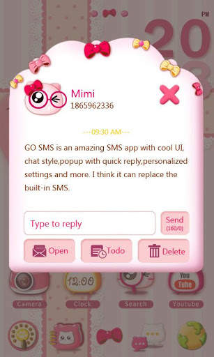 GO SMS PRO PINKYCAT THEME screenshot 5