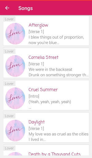 Tay Swift Lyrics Offline screenshot 3