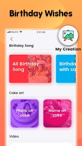 Birthday wishes song photo frame cake on photo screenshot 2