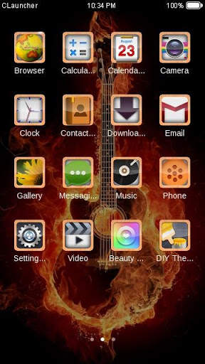 Fire Guitar Theme HD screenshot 2
