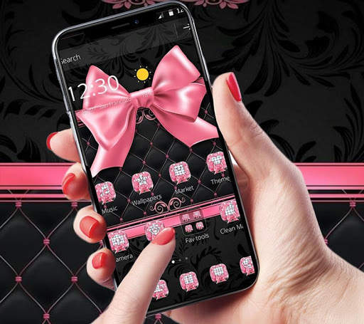 Pink Bowknot Diamond Leather Theme screenshot 1