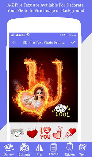 Fire Text Photo Frame screenshot 4