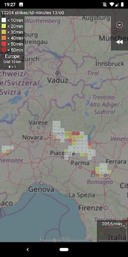 Blitzortung Lightning Monitor 1 تصوير الشاشة