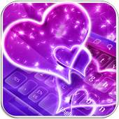 Neon Love Heart Keyboard 10001003