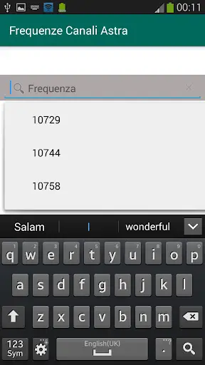 Frequenze di Canali ASTRA screenshot 7