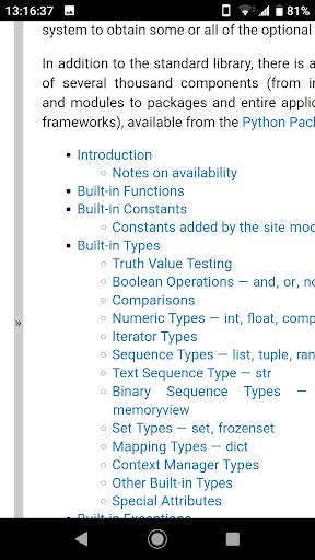Python 3.7.4 Offline Docs - Android version screenshot 2