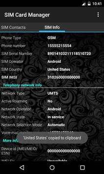 SIM Card Manager: SIM Details 7 تصوير الشاشة