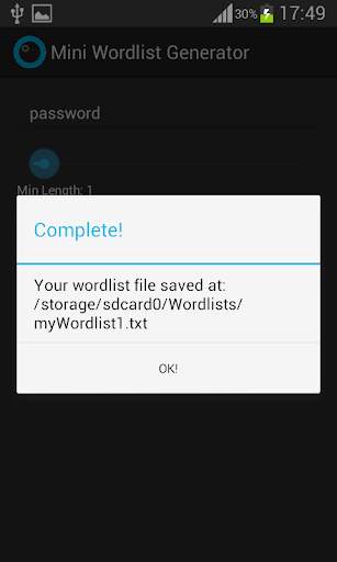 Mini Wordlist Generator स्क्रीनशॉट 5