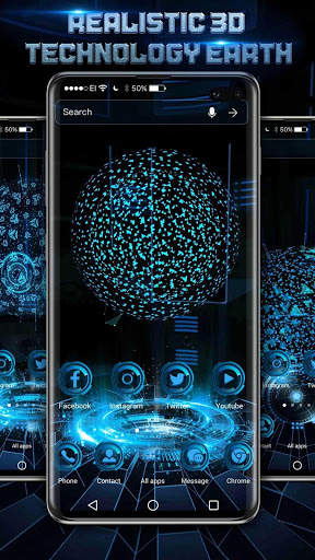 3D Tech Earth Wallpaper स्क्रीनशॉट 2