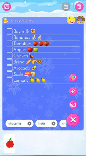 Winter Princess Notepad (with PIN or fingerprint) screenshot 2