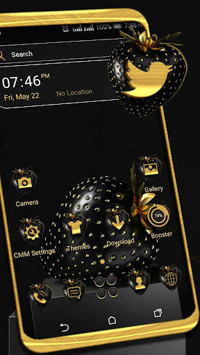 Golden Black Strawberry Theme screenshot 1