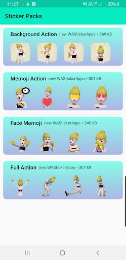 animated stickers for whatsapp - yellow cute girl screenshot 1