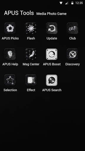 Bling Black & White APUS Launcher theme screenshot 3