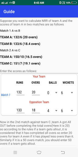Net Run Rate Calculator screenshot 6