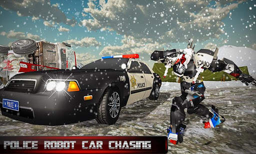 US Police Transform Robot Car: Real Snow City screenshot 1