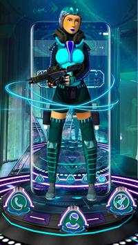 3D Warrior Girl Launcher Theme. screenshot 3