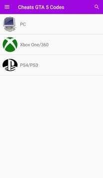 Cheats For GTA 5 PS4, PC, XBOX screenshot 2