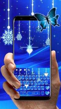 Blue Crystal Butterfly Keyboard Theme screenshot 1