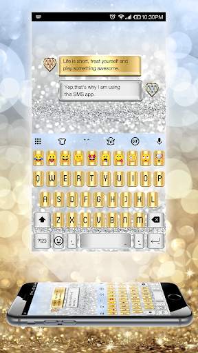 Gold Silver Emoji Keyboard स्क्रीनशॉट 1