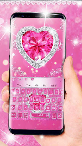 Pink Diamond Love Keyboard Theme screenshot 2