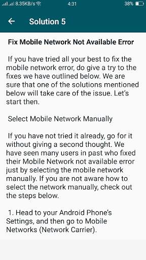 Fix Mobile Network Error screenshot 4