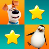 Animals memory game for kids. Matching game. logo