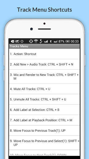 Gratis Audacity Scorciatoie screenshot 14