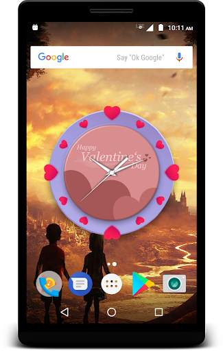 Valentine's day Clock Live Wallpaper screenshot 3