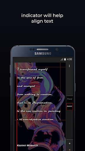 Red Cover - text on photo, poster, cover screenshot 1