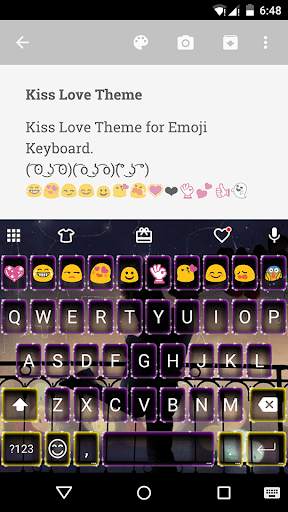 Kiss Love Emoji Keyboard Theme screenshot 1