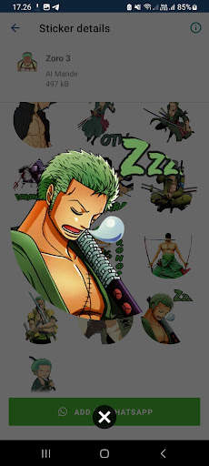 Roronoa Zoro sticker for WA screenshot 1