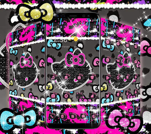 Kitty Black Diamond Bowknot Sweet Princess Theme screenshot 3