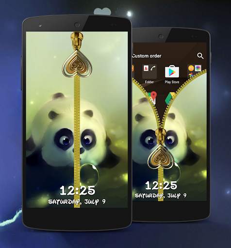 Panda Zipper Lock Screen 1 تصوير الشاشة