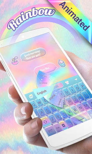 Rainbow Unicorn GO Keyboard Animated Theme screenshot 2