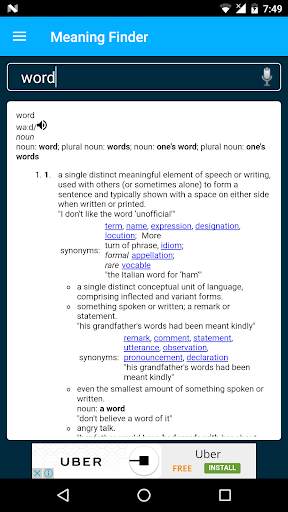 Word Meaning, Translate, Quiz screenshot 2