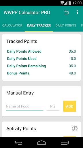 Calculator & Tracker for WWPP screenshot 2