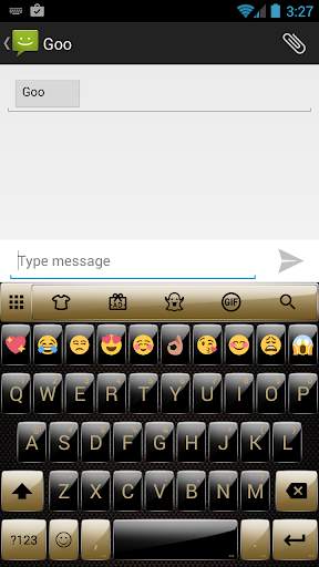 Gloss GoldBlack Emoji Keyboard screenshot 1